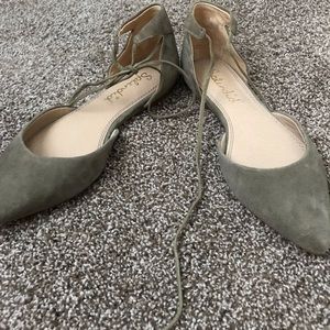 Splendid Suede Olive Tie Flats
